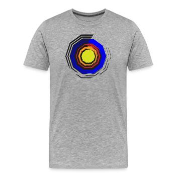 Farbkreis-Oktagon Neon Zentrum - Männer Premium Bio T-Shirt - Grau meliert - Vorne - Damien (186cm)