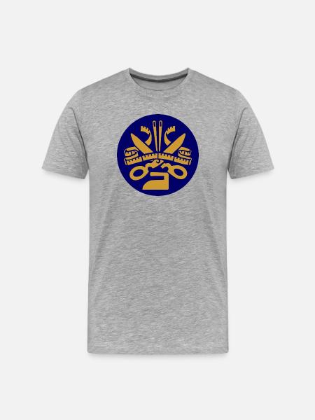 51173_Schneider Sewing Tools Silhouette Blue - Men's Premium Organic T-Shirt - heather grey