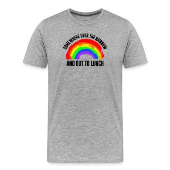 Regenbogen Signet - Männer Premium Bio T-Shirt - Grau meliert - Vorne - Damien (186cm)