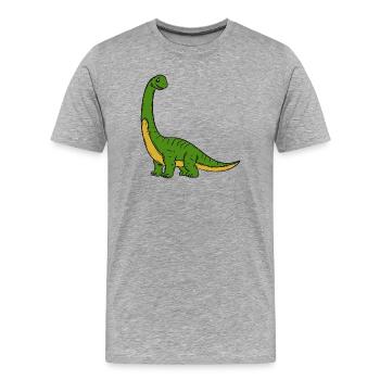 Dinosaure - T-shirt bio Premium Homme - gris chiné - Devant - Damien (186cm)