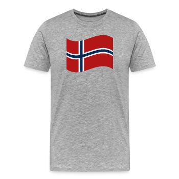 Drapeau norvégien - T-shirt bio Premium Homme - gris chiné - Devant - Damien (186cm)