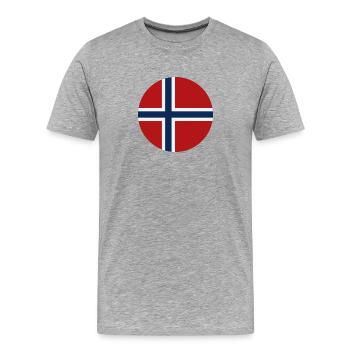 Drapeau rond norvégien - T-shirt bio Premium Homme - gris chiné - Devant - Damien (186cm)