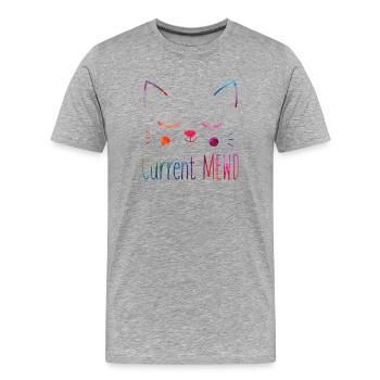 Humeur actuelle Amoureuse des chats mignons - T-shirt bio Premium Homme - gris chiné - Devant - Damien (186cm)