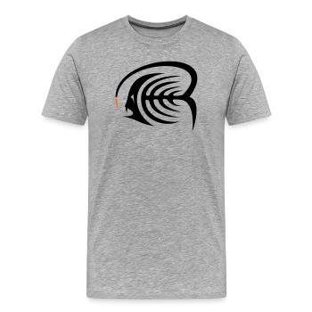 Poisson-grenouille - T-shirt bio Premium Homme - gris chiné - Devant - Damien (186cm)