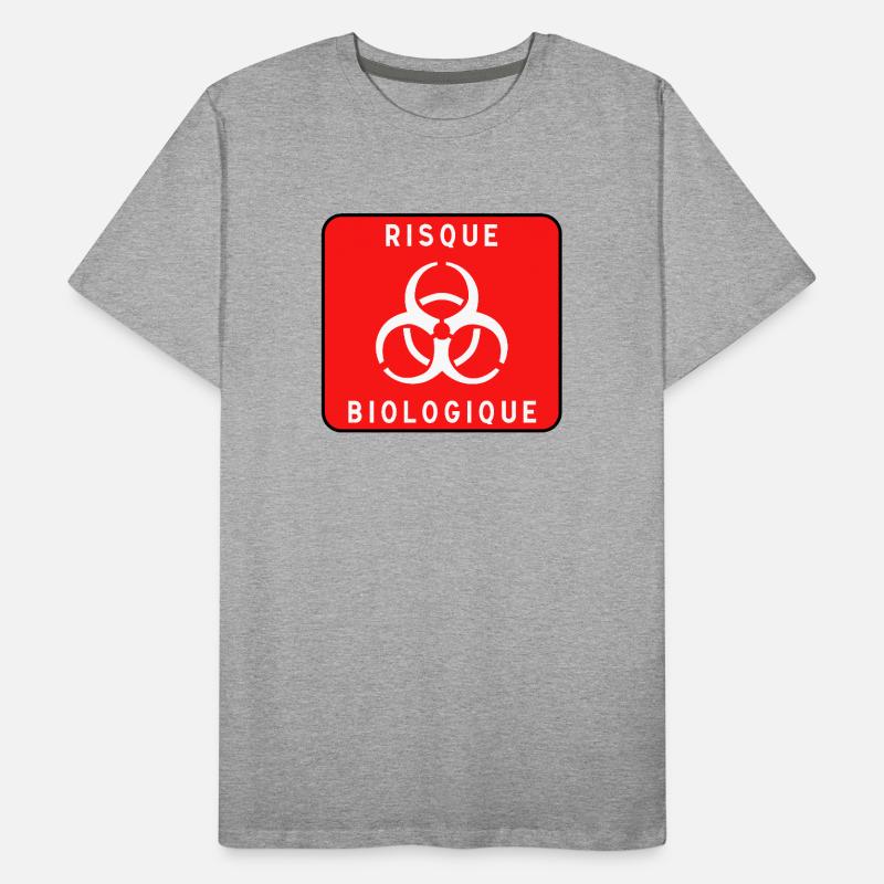 Panneau danger biologique, risque infectieux, mati T-shirt bio Premium Homme