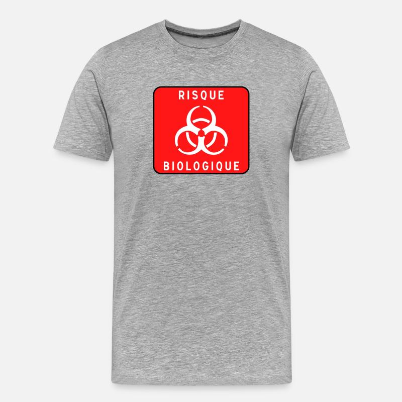 Biologisches Gefahrzeichen, Infektionsrisiko, Material - Männer Premium Bio T-Shirt - Grau meliert