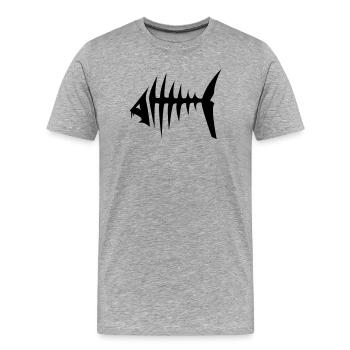 Piranha Fish - Men's Premium Organic T-Shirt - heather grey - Front - Damien (186cm)