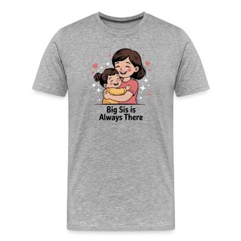 Tendre étreinte de grande sœur - T-shirt bio Premium Homme - gris chiné - Devant - Damien (186cm)