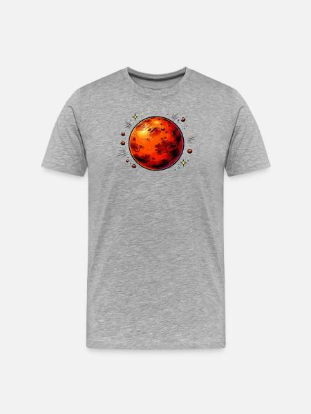 Red Planet Mars - Men's Premium Organic T-Shirt - heather grey