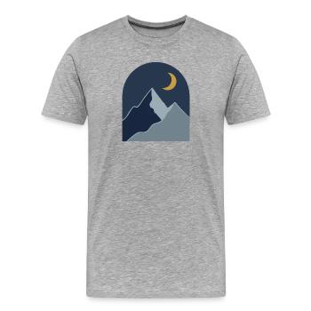 Sérénité de la Montagne de Minuit - T-shirt bio Premium Homme - gris chiné - Devant - Damien (186cm)