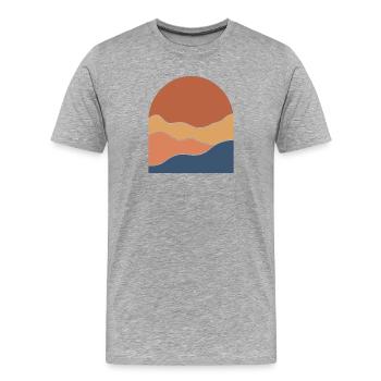 Warm Horizon Layers - Men's Premium Organic T-Shirt - heather grey - Front - Damien (186cm)