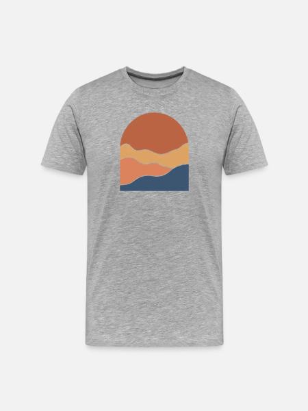 Warm Horizon Layers - Men's Premium Organic T-Shirt - heather grey