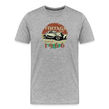 60. Geburtstag - Klassiker - Vintage since 03/1966 - Männer Premium Bio T-Shirt - Grau meliert - Vorne - Damien (186cm)