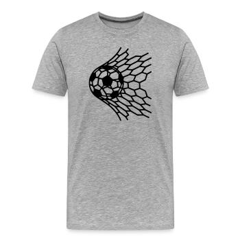 Ballon de but dans le vecteur de tirs au filet - T-shirt bio Premium Homme - gris chiné - Devant - Damien (186cm)