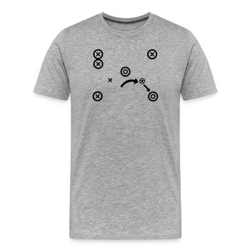 Stratégie des entraîneurs tactiques de football - T-shirt bio Premium Homme - gris chiné - Devant - Damien (186cm)