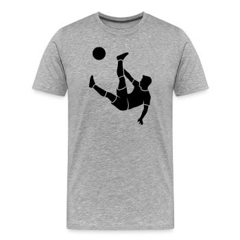 Overhead kick soccer goal scorer vector - Men's Premium Organic T-Shirt - heather grey - Front - Damien (186cm)