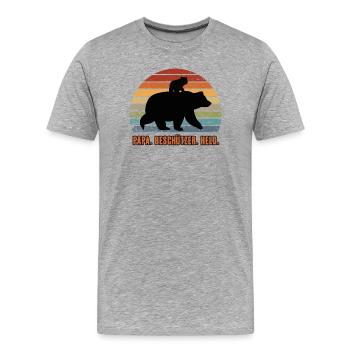 Daddy You're My Hero Protector Dad Bear - Men's Premium Organic T-Shirt - heather grey - Front - Damien (186cm)