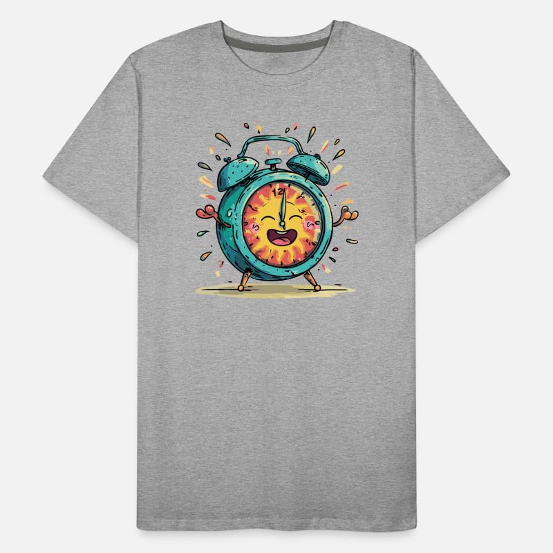 Sun Alarm Clock Celebration Image Men's Premium Organic T-Shirt