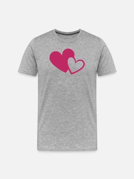 pink heart, pink gift, mother's day - Men's Premium Organic T-Shirt - heather grey