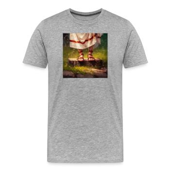Sommersockel - Männer Premium Bio T-Shirt - Grau meliert - Vorne - Damien (186cm)