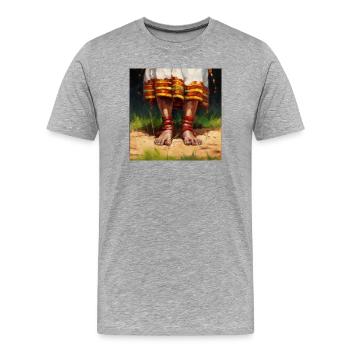 Wurzeln der Erde - Männer Premium Bio T-Shirt - Grau meliert - Vorne - Damien (186cm)