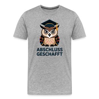 Remise des diplômes obtenus apprenant chouette - T-shirt bio Premium Homme - gris chiné - Devant - Damien (186cm)