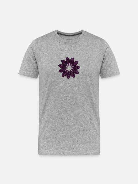 Dark Purple Mandala Flower - Men's Premium Organic T-Shirt - heather grey