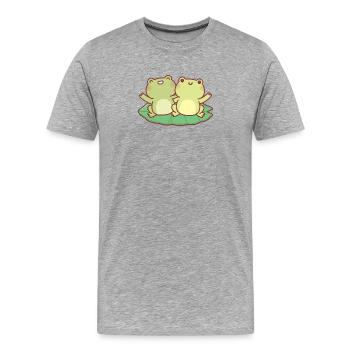 Cute Frogs On Lily Pad Besties - Men's Premium Organic T-Shirt - heather grey - Front - Damien (186cm)