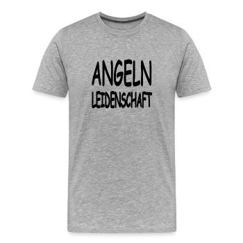 Angeln - Männer Premium Bio T-Shirt - Grau meliert - Vorne - Damien (186cm)