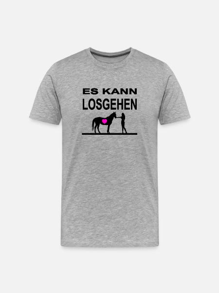 horses - Men's Premium Organic T-Shirt - heather grey