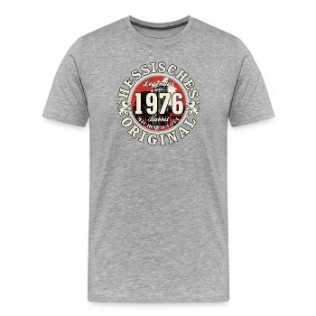 50. Geburtstag 2026 Hessisches Original Geschenk - Männer Premium Bio T-Shirt - Grau meliert - Vorne - Damien (186cm)