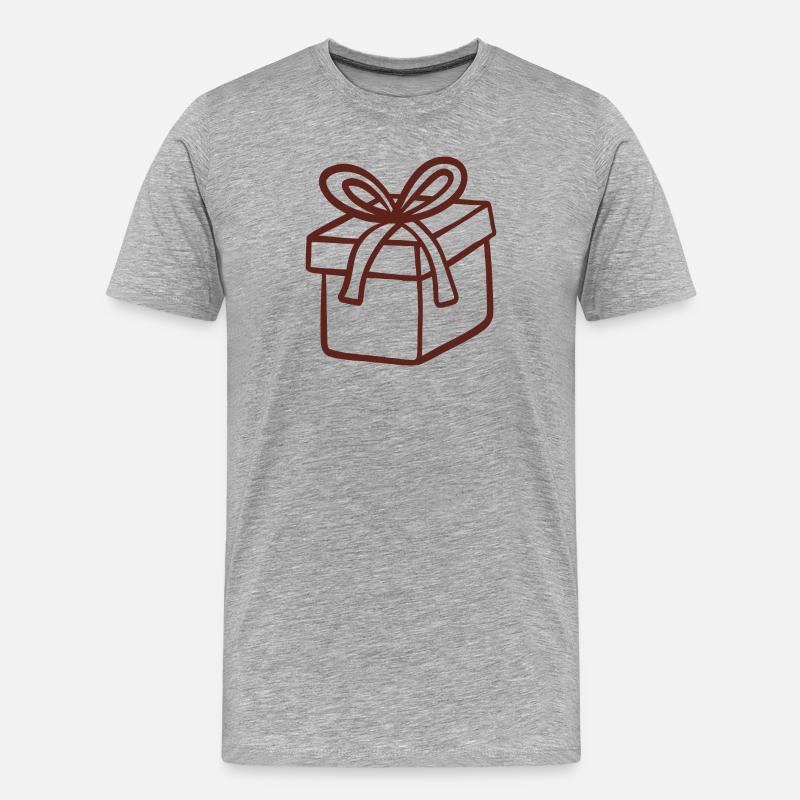 Rustikale handgezeichnete Geschenkbox - Männer Premium Bio T-Shirt - Grau meliert
