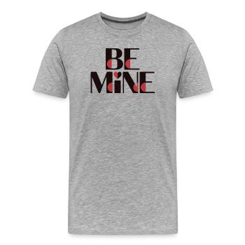Be Mine Rote Akzente - Männer Premium Bio T-Shirt - Grau meliert - Vorne - Damien (186cm)