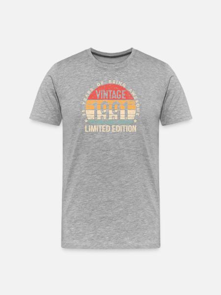 Vintage 1991 Limited Edition 35-Year-Old 35th BDay - Men's Premium Organic T-Shirt - heather grey