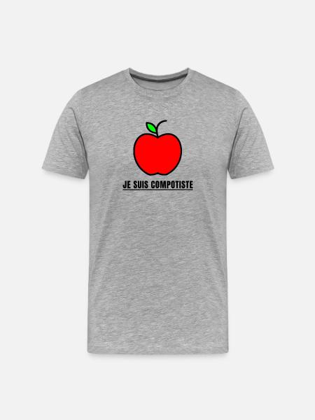 I AM A COMPOTIST (apple, conspiracy) - Men's Premium Organic T-Shirt - heather grey