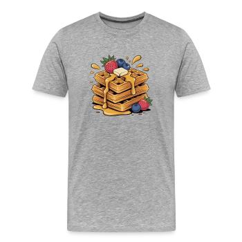 Die Waffeln - Männer Premium Bio T-Shirt - Grau meliert - Vorne - Damien (186cm)