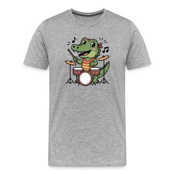 Schlagzeug Schlagzeuger - Männer Premium Bio T-Shirt - Grau meliert - Vorne - Damien (186cm)