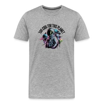 Astronaut - Männer Premium Bio T-Shirt - Grau meliert - Vorne - Damien (186cm)