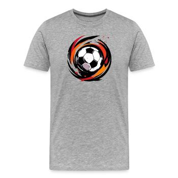 Farbwirbel Fußballball Fussball Deutschland Farben - Männer Premium Bio T-Shirt - Grau meliert - Vorne - Damien (186cm)