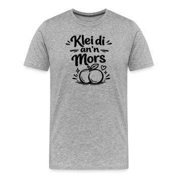 Klei di an mors - Männer Premium Bio T-Shirt - Grau meliert - Vorne - Damien (186cm)