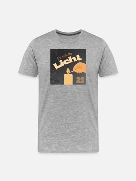 Es werde Licht Kerzenzauber 21 - Männer Premium Bio T-Shirt - Grau meliert