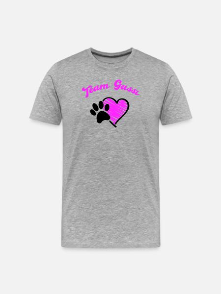 Team Dog Walk Heart Love - Men's Premium Organic T-Shirt - heather grey
