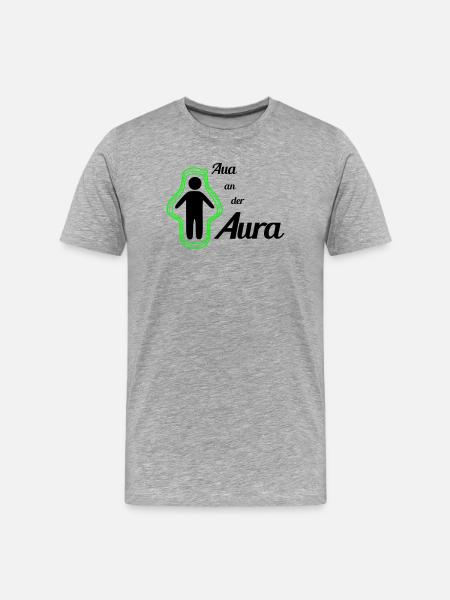 Aua an der Aura - Männer Premium Bio T-Shirt - Grau meliert