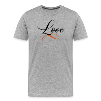 Love - T-shirt bio Premium Homme - gris chiné - Devant - Damien (186cm)