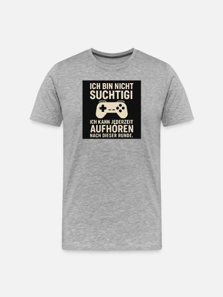 I'm Not Addicted – Gaming Round - Men's Premium Organic T-Shirt - heather grey