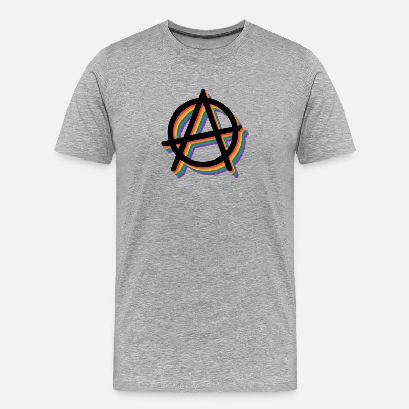 Anarchie – Anarchismus Tee - Männer Premium Bio T-Shirt - Grau meliert