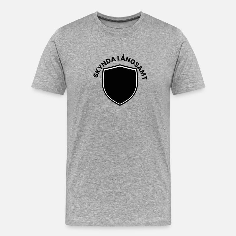 Skyndal-Schildemblem - Männer Premium Bio T-Shirt - Grau meliert