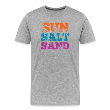 Sommerzeit - Sonne, Salz und Sand - Männer Premium Bio T-Shirt - Grau meliert - Vorne - Damien (186cm)
