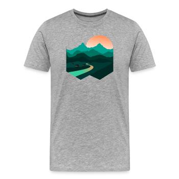 Mountain Song | Unique Edition - Men's Premium Organic T-Shirt - heather grey - Front - Damien (186cm)