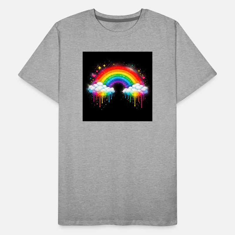 Rainbow Cloud Graffiti Drop Men's Premium Organic T-Shirt